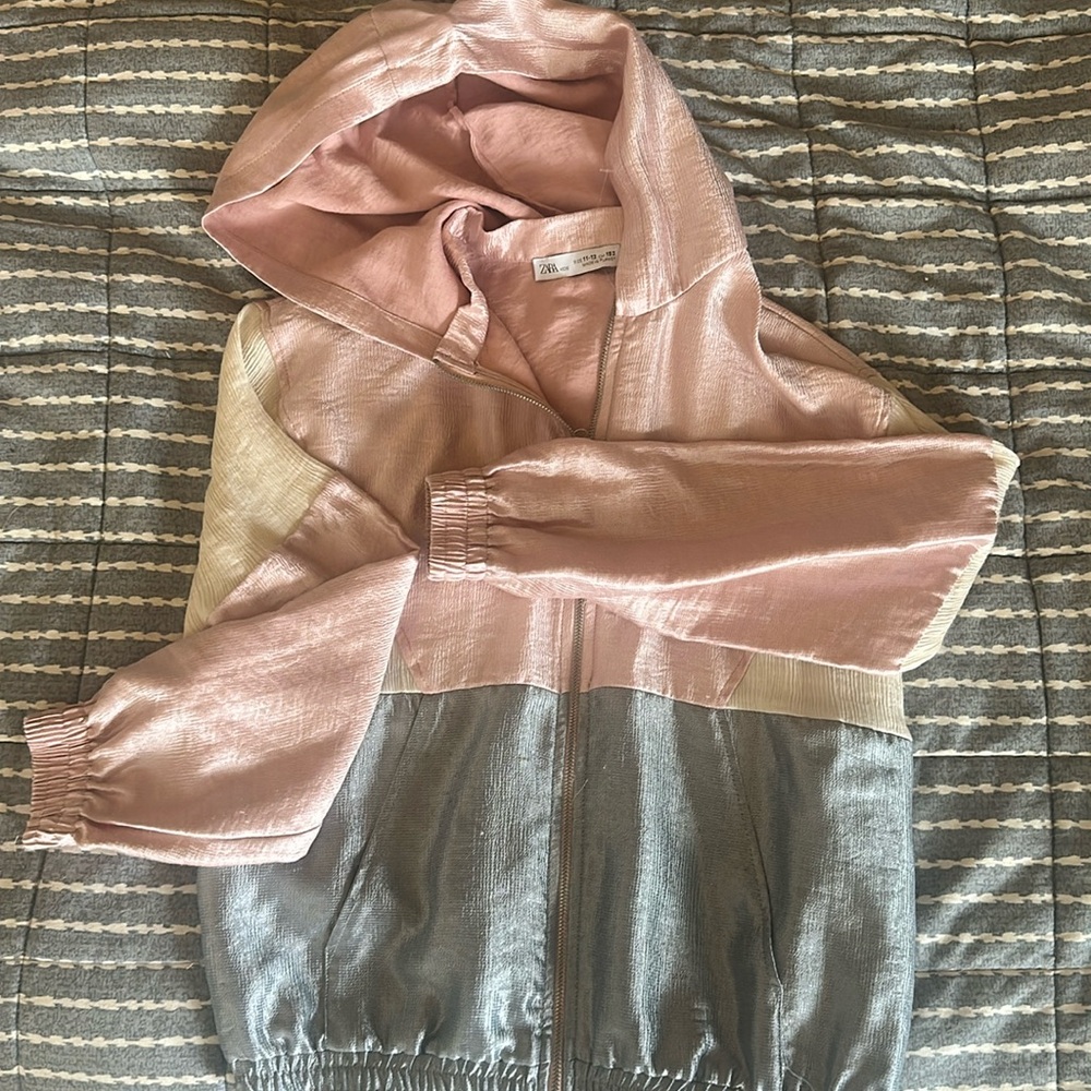 Zara pink, gray, cream white lightweight jacket